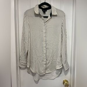 Rachel Zoe Button Down Blouse Oxford Stripped